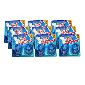 HÀNG CAO CẤP - Bộ 9 Vỉ (18 viên) - Dùng lâu tan, nước màu xanh đẹp. Tự động vệ sinh, khử mùi hôi, làm sạch bồn cầu Homes Queen Hàn Quốc - 1 viên dùng được cả tháng