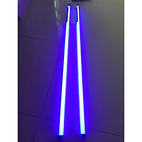 Mua Bộ 2 bóng đèn led tuýp 1m2 màu xanh dương T8 18W trang trí chống nước  có sẵn phích cắm