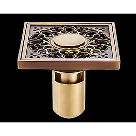 Mua Thoát sàn ngăn mùi dạng phễu nước tân cổ điển (10x10cm) - Hợp kim đồng thau