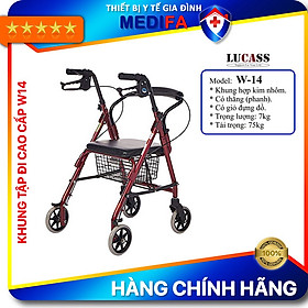 Khung tập đi có ghế ngồi có phanh giỏ đựng đồ LUCASS W14