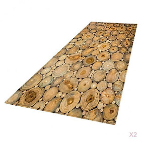 2pcs Fade-resistant Floor Carpet Mat 3D Area Rug for Bedroom Living Room 24x71