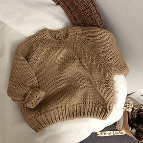 Áo len cổ tròn basic chất dày dặn mùa thu đông cho bé Mimo Baby QA59