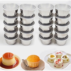 Mua Cốc làm Cupcake  bánh mỳ da lợn  flan caramen inox (kèm nắp)