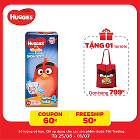 Tã Quần Huggies Dry gói trung Angry Birds phiên bản giới hạn M42 (42 Miếng) - Tặng 4 miếng