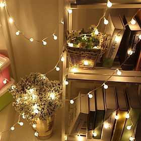 Dây đèn led bóng tròn 3m 20 bóng sáng ấm cắm điện