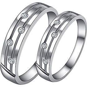 Nhẫn đôi Bạc Hiểu Minh NC036 - Sao tình yêu