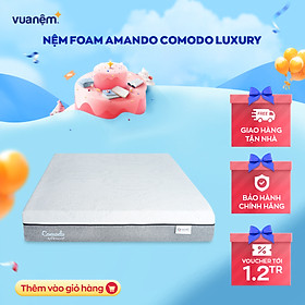 Nệm Foam cao cấp Amando Comodo Luxury dày 25cm thiết kế chuyển động tiên tiến, hiện đại, êm ái và thoáng mát
