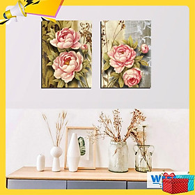 Bộ 2 tranh hoa mẫu đơn – W417