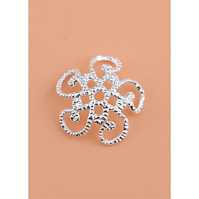 Combo 6 cái charm bạc chụp hạt, bọc hạt xỏ hình hoa tua rua - Ngọc Quý Gemstones