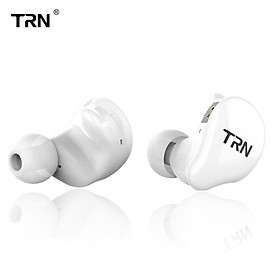 Tai nghe TRN V10 2DD có dây 3.5mm HIFI DJ màn hình chạy thể thao -Màu trắng-Size Không có mic