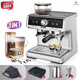 Mua Máy pha cà phê HiBREW CM5020 pha cafe máy espresso 3 in 1  tích hợp xay 30 cấp độ  chuẩn tay cầm 58mm chuyên nghiệp  định lượng tùy ý mức pha  đánh sữa tạo bọt mạnh mẽ  tặng kèm dụng full bộ dụng cụ pha chế  hàng chính hãng