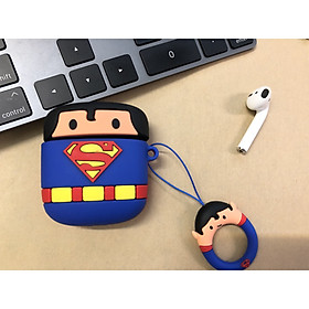 AIRPODS CASE BAO CASE SILICON VỎ ỐP SILICON BẢO VỆ CHO TAI NGHE AIRPODS 1, AIRPODS 2, AIRPODS PRO HÌNH SUPER MAN