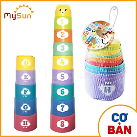Đồ chơi xếp tháp chồng cốc thông minh giáo dục trí tuệ cho bé học tập đếm số và chữ cái cho bé MySun