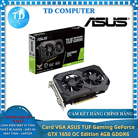 Card VGA ASUS TUF Gaming GeForce GTX 1650 OC Edition 4GB GDDR6 (TUF-GTX1650-O4GD6-P-V2-GAMING) - Hàng chính hãng FPT phân phối