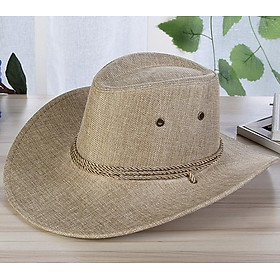 Men Summer Cool Western Cowboy Hat Outdoor Wide Brim Hat