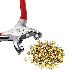 Mua Kìm bấm khoen siêu tốc 4mm (tặng kèm 100 khoen)  Kìm bóp khuy mắt giày  mắt giấy tiện lợi