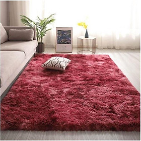 Thảm lông trải nệm ngủ - Thảm lông trải sofa màu đỏ loang