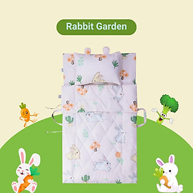 Mua Bộ 5 món tiện lợi cho bé đi học mầm non  tiểu học NIN House hoạ tiết Rabbit Garden 70x120cm chất liệu tencel mát lạnh  màu dễ thương  1 tấm trải chống trượt  1 chăn  1 ruột gối  1 vỏ gối  1 túi xách