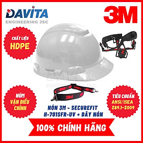 Mua Combo 1 Nón bảo hộ 3M H701R trắng + 1 Dây quai nón 3M 1990