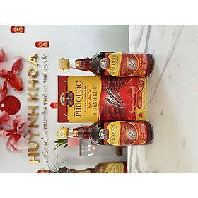 Đặc Sản Kiên Giang - Nước mắm truyền thống Phú Quốc Huỳnh Khoa - 35 độ đạm - Hộp 2 chai 500ml