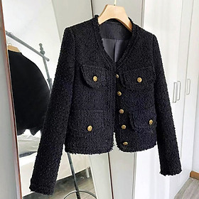 Áo Khoác Dạ Tweed Ngắn Mùa Thu Cho Nữ AD02 - Hàng Quảng Châu Cao Cấp