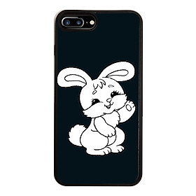 Ốp Lưng Kính Cường Lực Dành Cho Điện Thoại iPhone 7 Plus / 8 Plus Thỏ Trắng