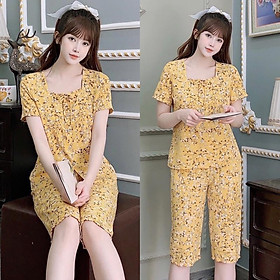 đồ bộ mặc nhà mẫu lửng 3 màu, chất lụa hàn