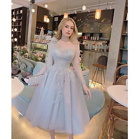 Đầm xoè công chúa ivy fashion lưới nhũ kim tuyến nơ vai - size M/L - MS377V đi biển dự tiệc dạo phố bigsize gợi cảm sexy