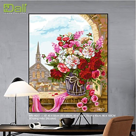 Tranh treo tường tự tô màu số hóa DALI Tranh Hoa H017