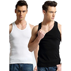 Combo 2 Áo phông ba lỗ thoát nhiệt Nhật Bản , áo lót nam hàng hiệu cao cấp xuất khẩu - 2 Đen - M