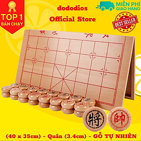 Cờ tướng bằng gỗ tự nhiên - 40 x 35 cm - Quân đường kính 3,4cm