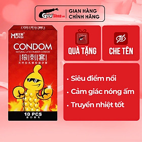 Bao cao su Muaisi Hot siêu điểm nổi, nóng ấm - Hộp 10 cái