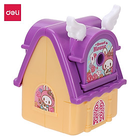 Gọt chì quay tay hình ngôi nhà deli - xanh dương/vàng - 1 chiếc - 731