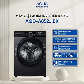 Máy giặt cửa trước Aqua Inverter 8.5KG AQD-A852J.BK - Miễn phí giao hàng toàn quốc - Hỗ trợ lắp đặt - Hàng chính hãng