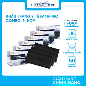 [HỘP - FAMAPRO] - Khẩu trang y tế kháng khuẩn 4 lớp Famapro (50 cái/ hộp) - 1 HỘP