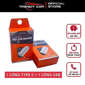 Tẩu sạc Qc3.0 PD 20W cổng USB Type-C trên xe hơi công suất 20W an toàn nhỏ gọn tiện dụng