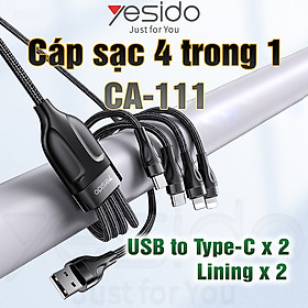 Cáp sạc Đa năng 4 trong 1 CA-111 Hai đầu Lining Hai đầu Type-C Có thể sạc cùng lúc 4 thiết bị Hàng Chính Hãng