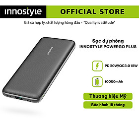 Pin Sạc Dự Phòng Innostyle Powergo Plus 10000MAH Tích Hợp Type-C In/Out Hỗ Trợ Sạc Nhanh PD Power Delivery 18W + QC Quick Charge 3.0 18W - Hàng Chính Hãng