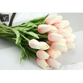 TULIP Hoa lụa trang trí màu hồng nhạt 7209HN