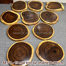 Mua COMBO 10 MẶT BÀN TRÒN CAFE TỰ NHIÊN GỖ ME TÂY NGUYÊN TẤM ĐƯỜNG KÍNH (50-59) - KOHAFU