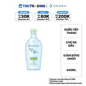 Nước tẩy trang Senka Micellar Giảm Bóng Nhờn Senka A.L.L Clear Water Fresh N 400ML