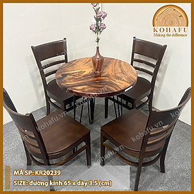 Mua Mặt Bàn Tròn Gỗ Me Tây KOHAFU - Đường kính 65cm - Hàng Có Sẵn Y Hình