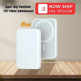 Sạc Dự Phòng Không Dây Từ Tính 5000mAh, Sạc Nhanh, Bám Dính, Ổn Định