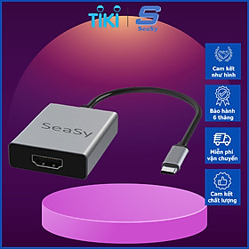 Hub Chuyển Đổi USB TypeC To HDMI SeaSy, Chuyển Đổi TypeC to HDMI 4k, Kết Nối Với Hầu Hết Các Thiết Bị, Dùng Cho Macbook/Ipad/Surface/Laptop/Điện Thoại – Hàng Chính Hãng