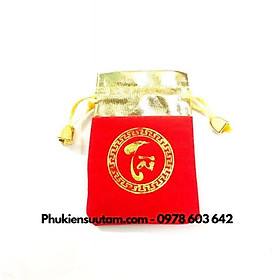 Túi Gấm Nhung Chữ Tài, kích thước: 9cmx7cm, màu đỏ - SP005952