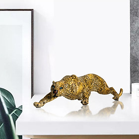 Tabletop Cheetah Statue Crafts Resin Modern Animals Figurine Figures Leopard Sculpture for Entrance Bedroom Living Room Cabinet Office