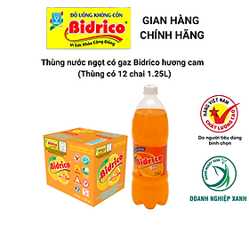 Nước Ngọt Có Gaz Bidrico Hương Cam Giải Khát ( Thùng 12 chai 1.25L )