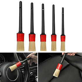 5 Pieces Car Detailing Brushes Cleaning Brush Set Car Detailing Brush Set for Cleaning Wheels, Interior, Exterior And Leather Automobiles