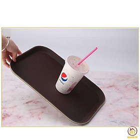 Mua (Giá sale) Khay chữ Nhật trống trơn trượt khay bưng bê quán ba cao cấp 4 cỡ