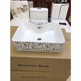 Mua ( Men nano tuyet )Chậu lavabo.Chậu rửa mặt trắng hoa văn